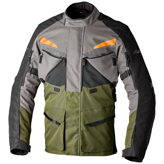 RST Maverick Evo (CE) Men's Textile Jacket - Khaki/Grey/Orange