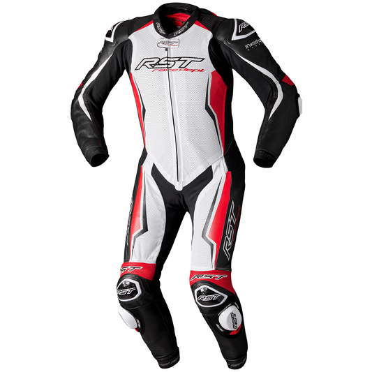 RST V4.1 Evo Kangaroo Airbag Mens Leather Suit White Red Black