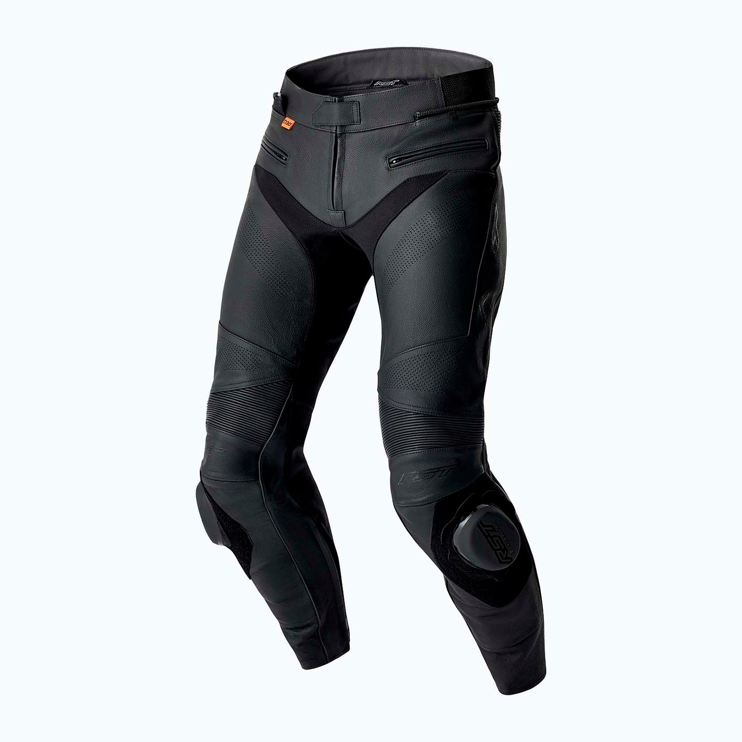 RST RST S1 D30 Men's Short Leg Leather Pants - Black/Black - Front View
