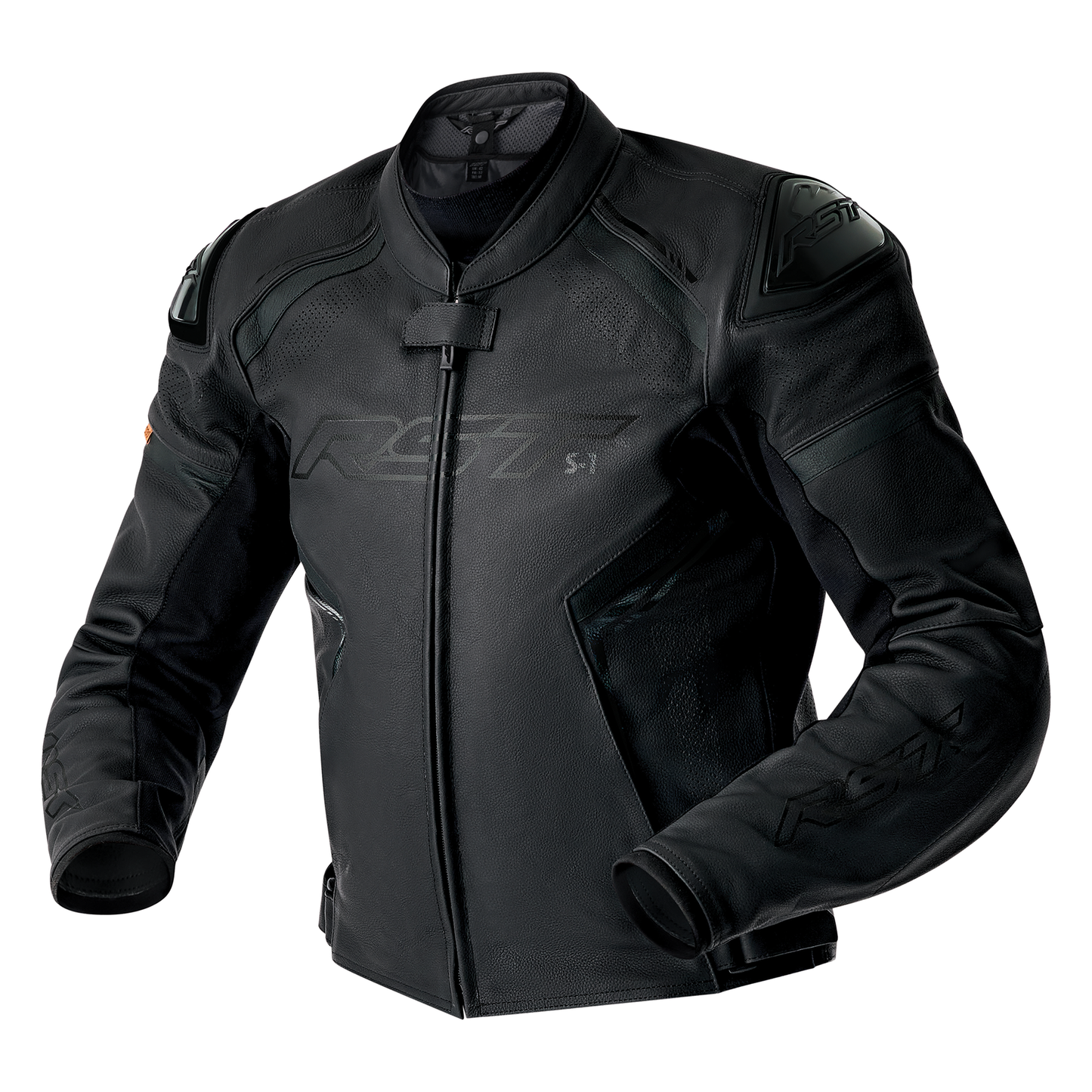 RST RST S1 D30 Ladies Leather Jacket - Black/Black - Front View
