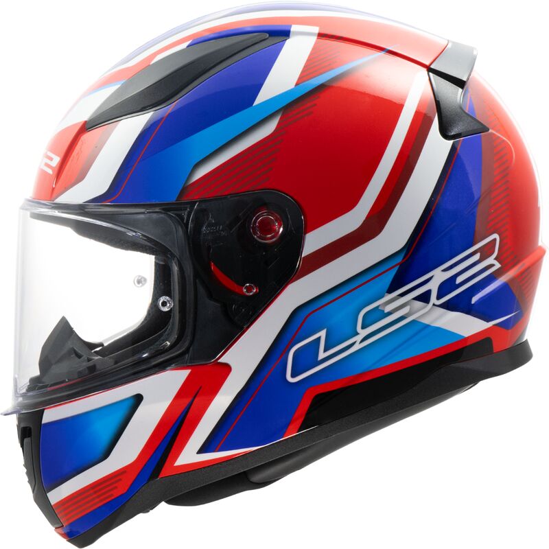 LS2 LS2 FF353 RAPID 2 FLITZ WHITE BLUE RED-06 Helmet (Gloss) - Front View