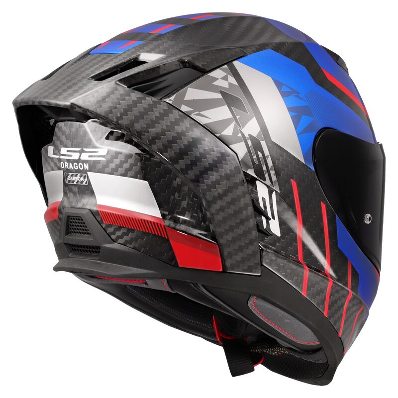 LS2 FF807 DRAGON TRAX BLUE RED (Includes Additional Dark Visor)