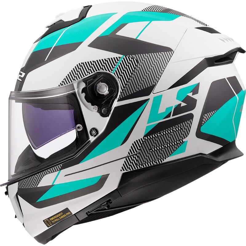 LS2 LS2 FF808 STREAM 2 ROAD CYAN LIGHT GREY-06 HELMET (Matt) - Front View