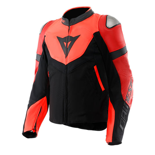 DAINESE IPERATTIVA LEAT-TEX BLACK RED JACKET 779