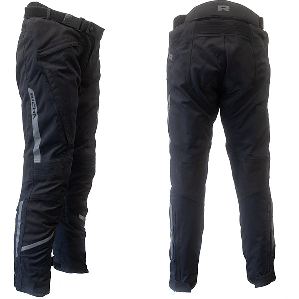 RICHA RICHA INFINITY PRIME LAMINATED TROUSERS BLACK SHORT LEG - Front View