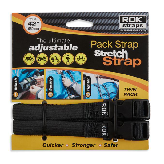 ROK STRAP PACK ADJUSTABLE STRETCH BLACK 2 PACK (ROK314)
