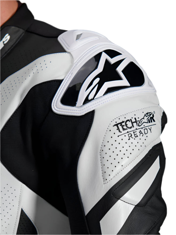 Alpinestars Gp Plus V4 Sprint 1Pc Leather Suit Black White Red Fluo