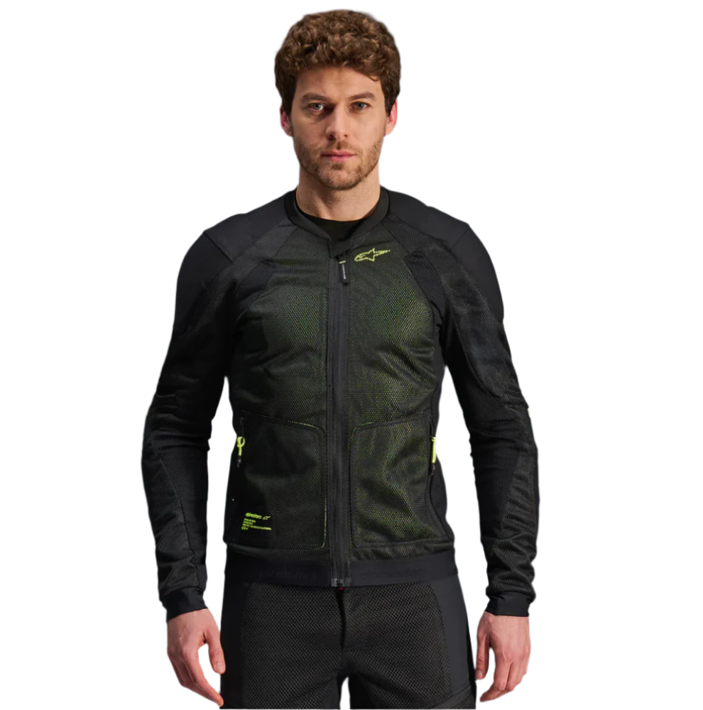 Alpinestars Troop-Air Jacket- Black Yellow Fluo