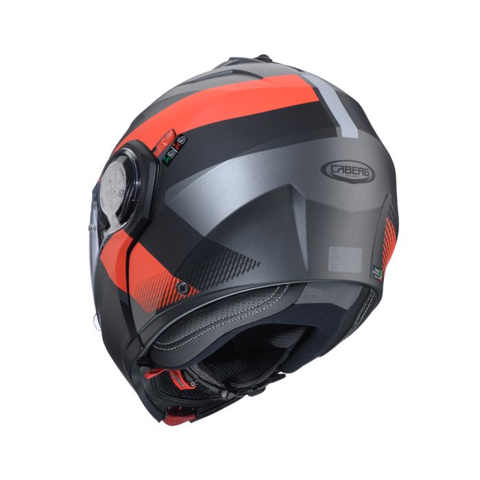 Caberg Duke Evo Indy Matt Gun Metal/Red Fluo/Black Helmet