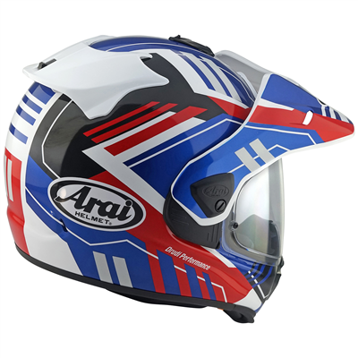 Arai Arai Tour-X5 Trail Motorcycle Helmet - Blue - Free Dark Visor & Intercom - Side View