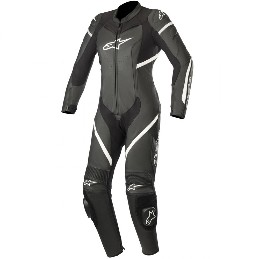Alpinestars Alpinestars Stella Kira 1 Piece Leather Suit Black & White - Front View