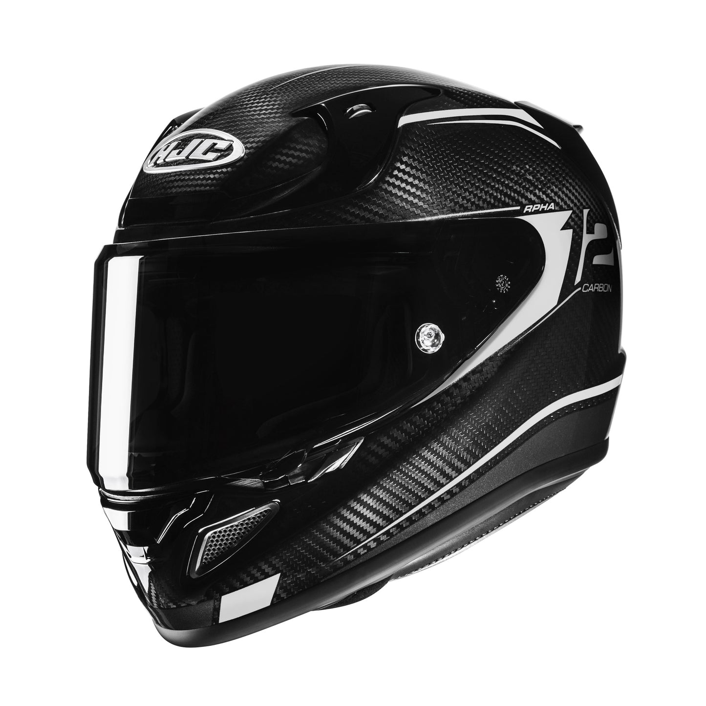 HJC HJC RPHA 12 Carbon Keres MC5 Black Includes Free Light Smoke Visor - Front View