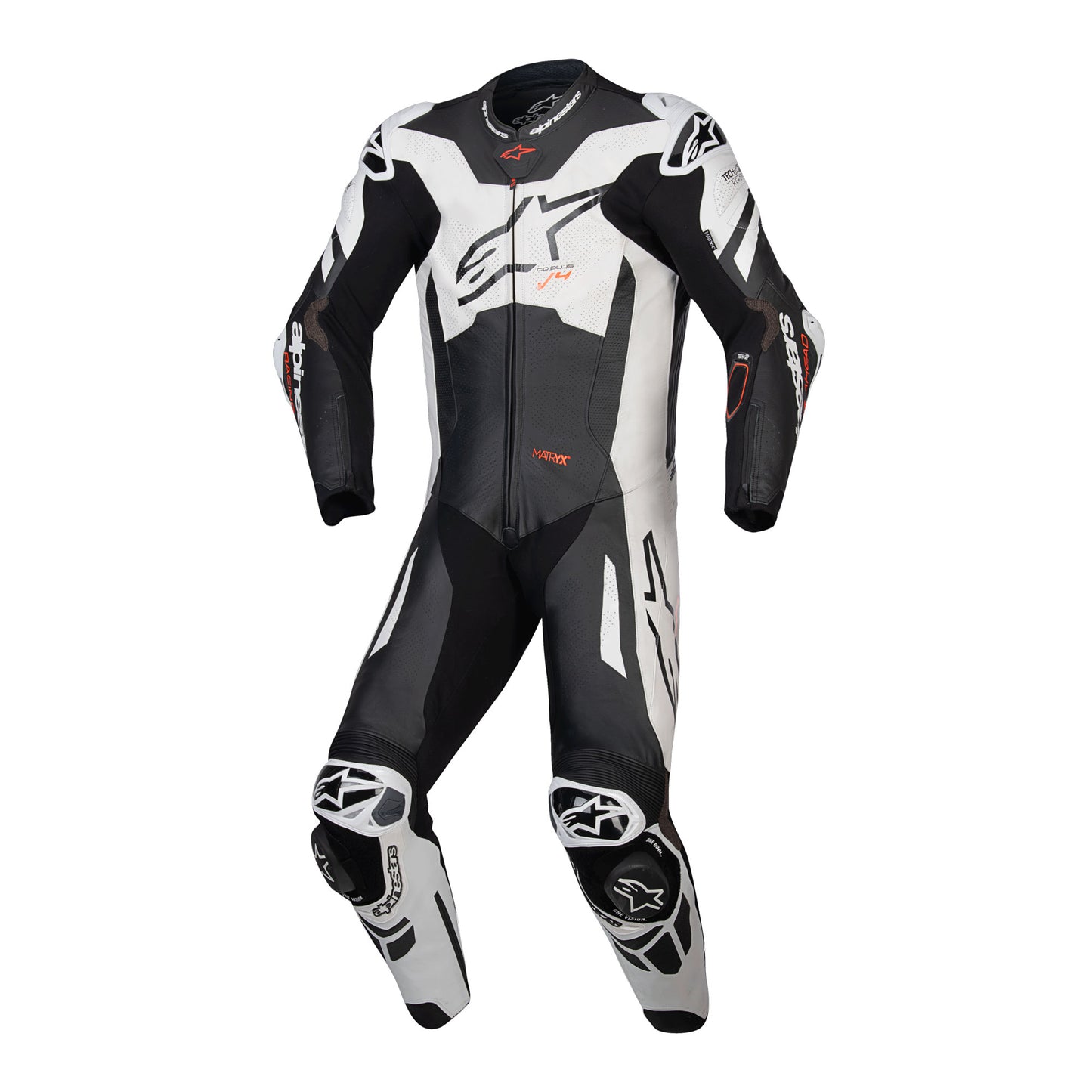 Alpinestars Alpinestars GP Plus V4 Sprint 1PC Leather Suit Blk/White/Red/Fluo - Front View
