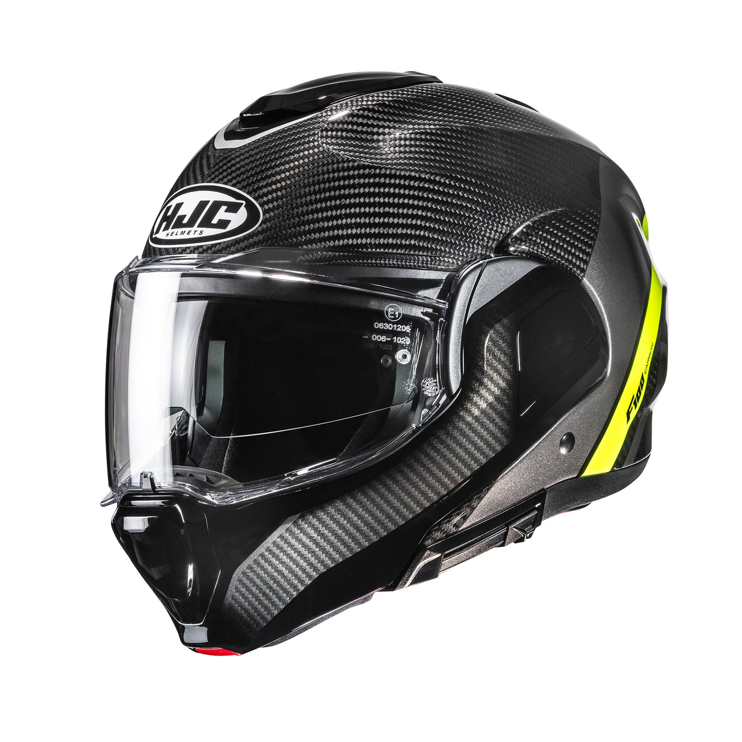HJC HJC F100 Carbon Stan Yellow MC3H - Front View