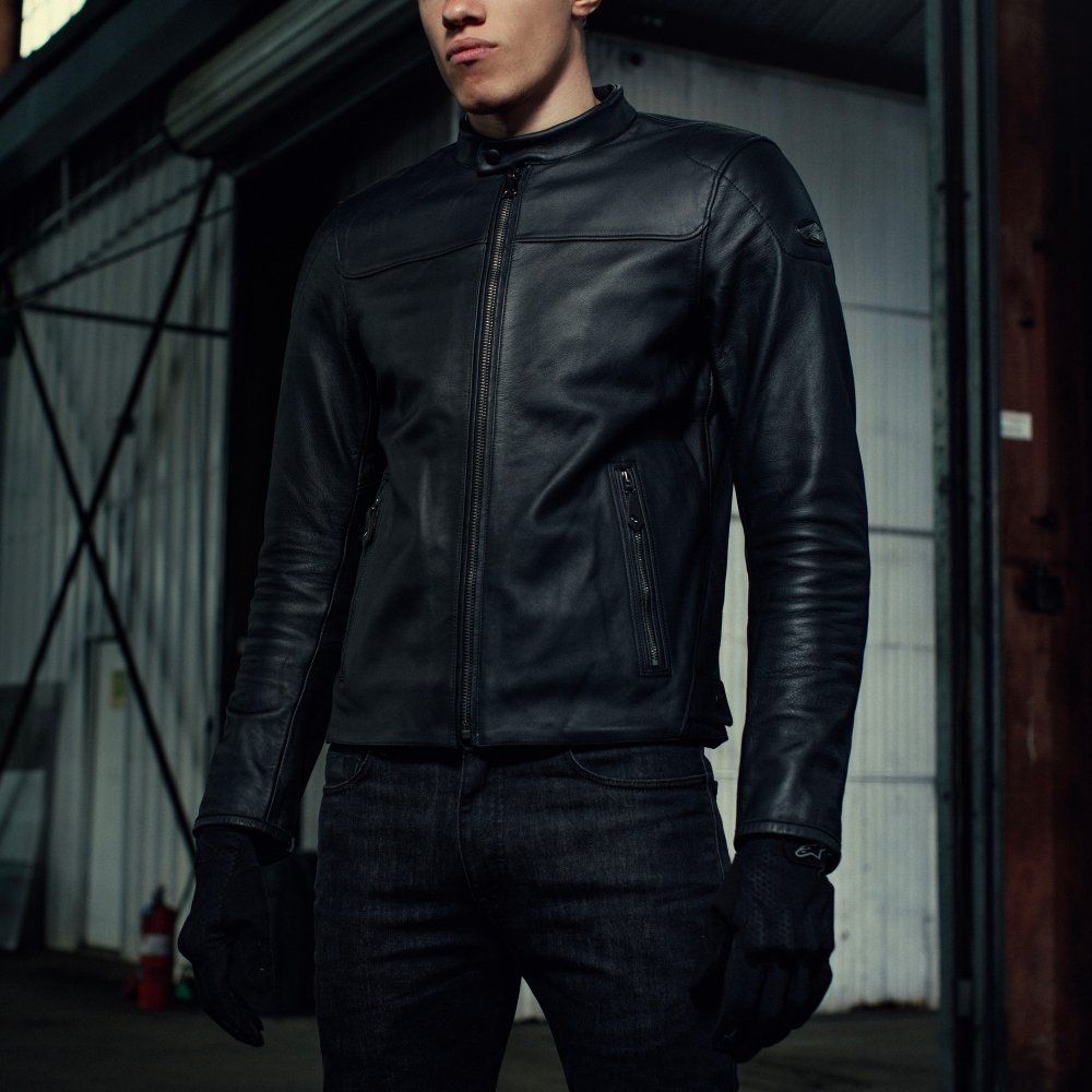 Alpinestars Alpinestars Blacktrack Leather Jacket Black Black - Rear View