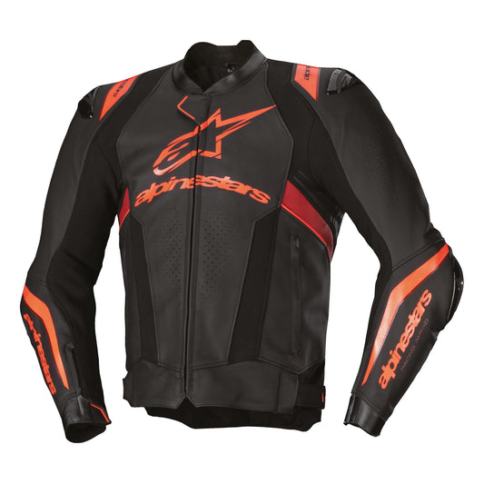 Alpinestars Missile V3 Ignition Leather Jacket Black Red Fluo D Red