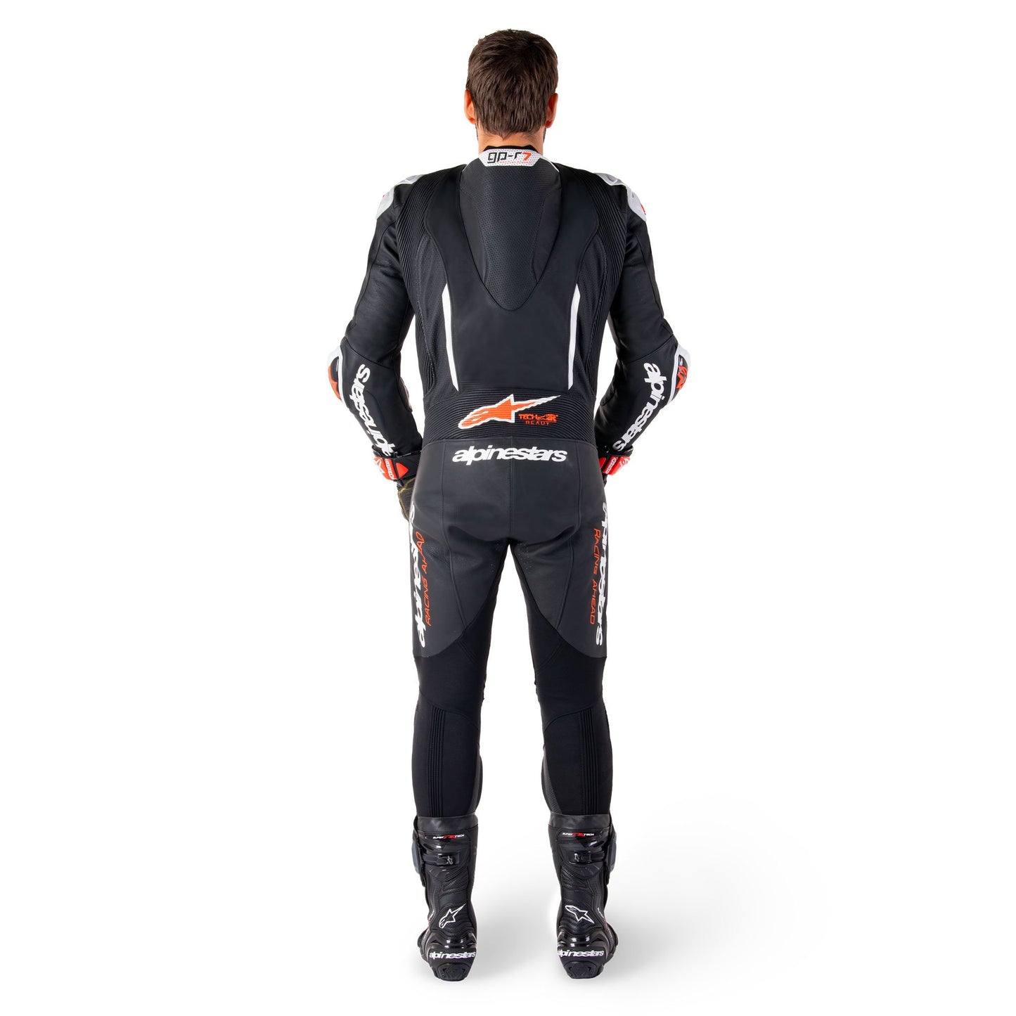 Alpinestars GP-R7 1 Pc Leather Suit Black White Red Fluo
