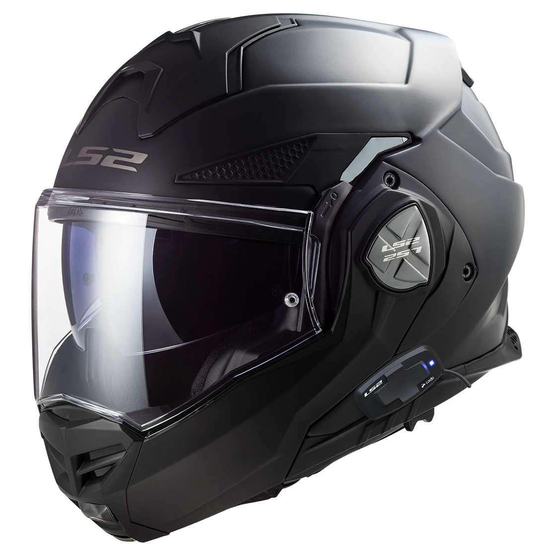 LS2 FF901 ADVANT X  MATT BLACK with Cardo intercom Pre-installed (LS2-4X-UCS) FREE Dark Visor