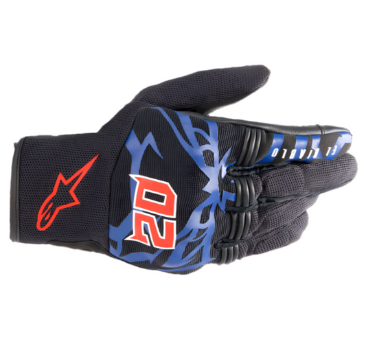 Alpinestars Fabio Quartararo FQ20 Copper Gloves Black Blue Bright Red