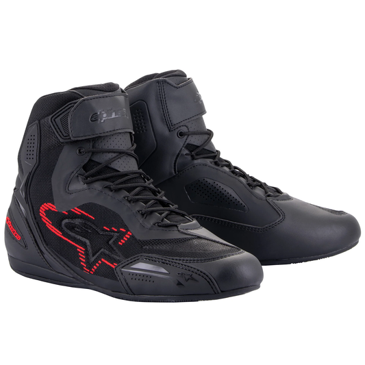 Alpinestars Faster-3 Ride Knit Shoes - Black/Dark Grey/Bright Red