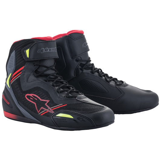 Alpinestars Faster-3 Ride Knit Shoes - Black/Red/Flo Yellow
