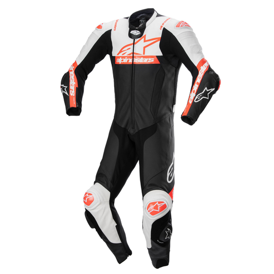 Alpinestars Missile V2 Ward 1 Piece Leather Suit - Black/White/Flo Red (1231)