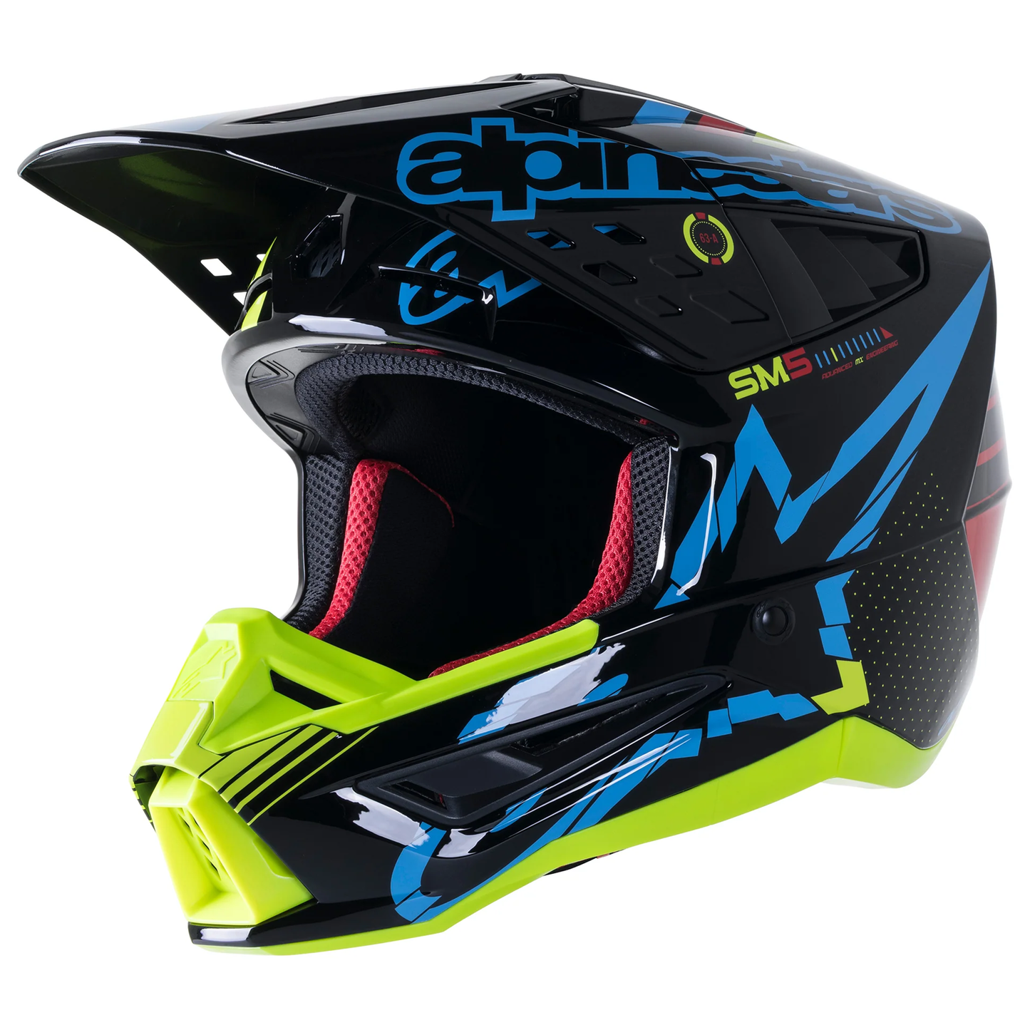 Alpinestars S-M5 Action - Black/Cyan/Flo Yellow Glossy (1757)