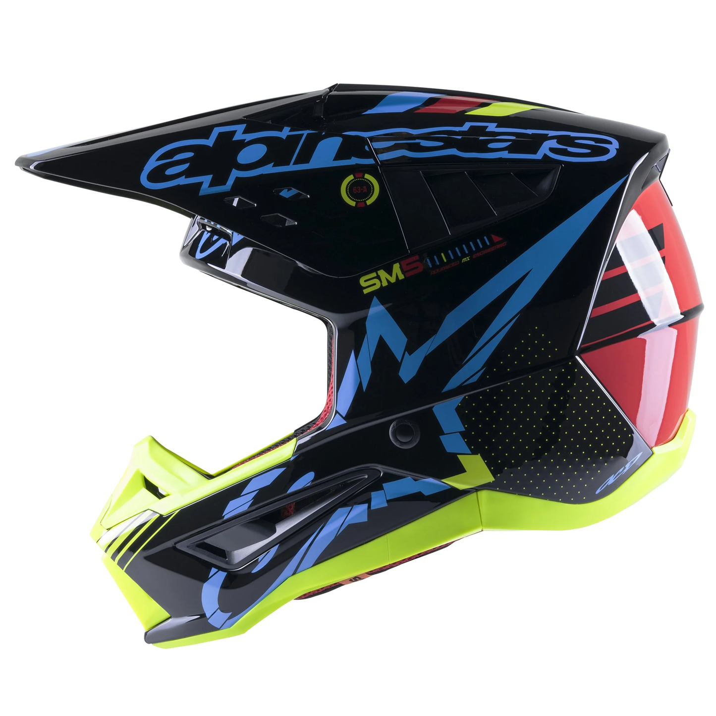 Alpinestars S-M5 Action - Black/Cyan/Flo Yellow Glossy (1757)