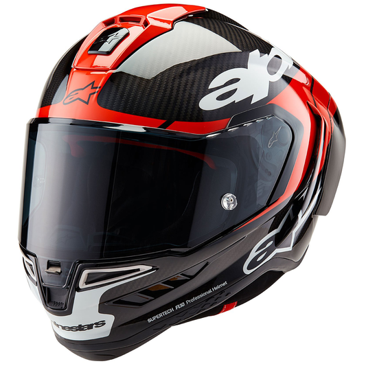 Alpinestars Supertech R10 - Element Black Carbon/Bright Red/White Gloss - Includes Tinted Visor