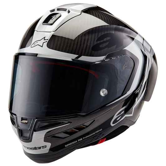 Alpinestars Supertech R10 - Element Black Carbon/Silver/Black Gloss - Includes Tinted Visor