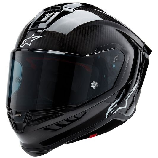Alpinestars Supertech R10 - Solid Matt and Gloss Black Carbon - Includes Tinted Visor