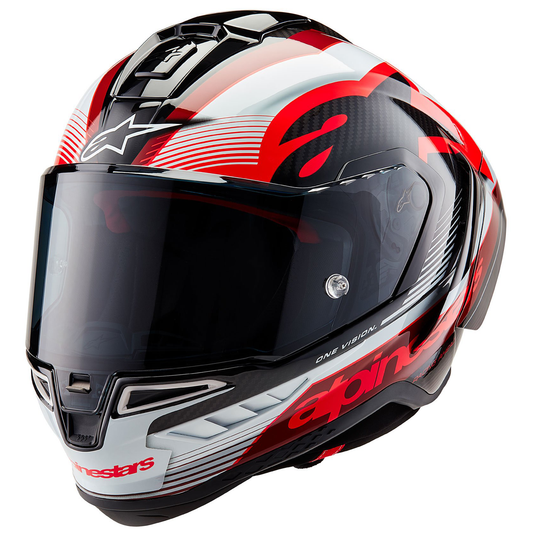 Alpinestars Supertech R10 - Team Black Carbon/Red/White Gloss - Includes Tinted Visor
