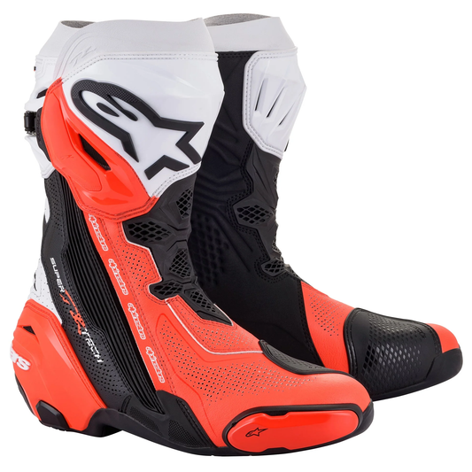Alpinestars Supertech R Vented - Black/White/Flo Red (Latest Version)