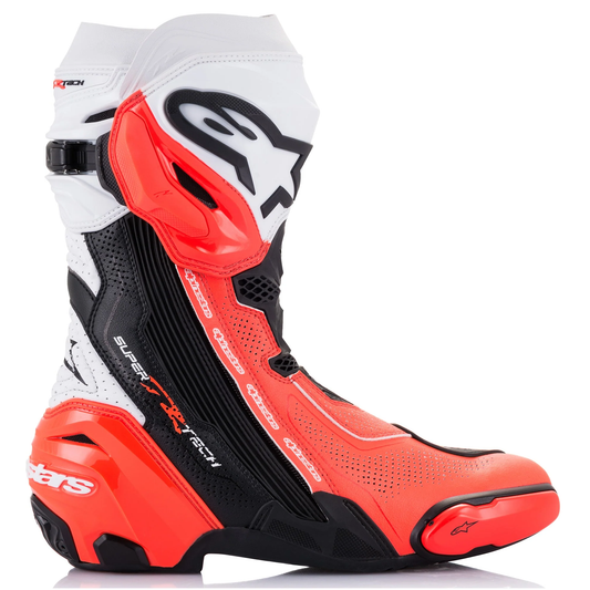 Alpinestars Supertech R Vented - Black/White/Flo Red (Latest Version)
