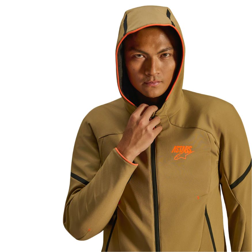 Alpinestars Aeroshell WP MC Jacket Dark Khaki Black Orange Fluo