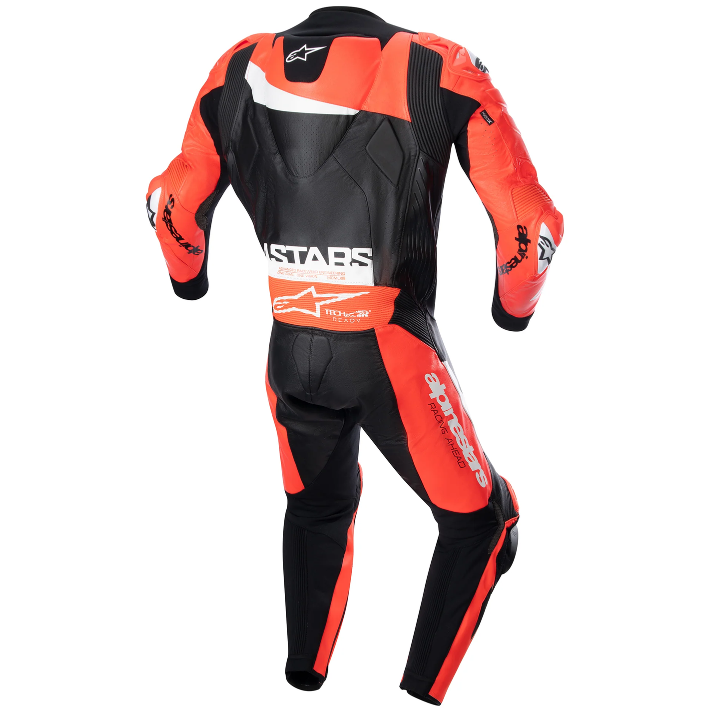 Alpinestars Alpinestars GP Plus V4 1 Piece Leather Suit - Black/Flo Red/White - Side View