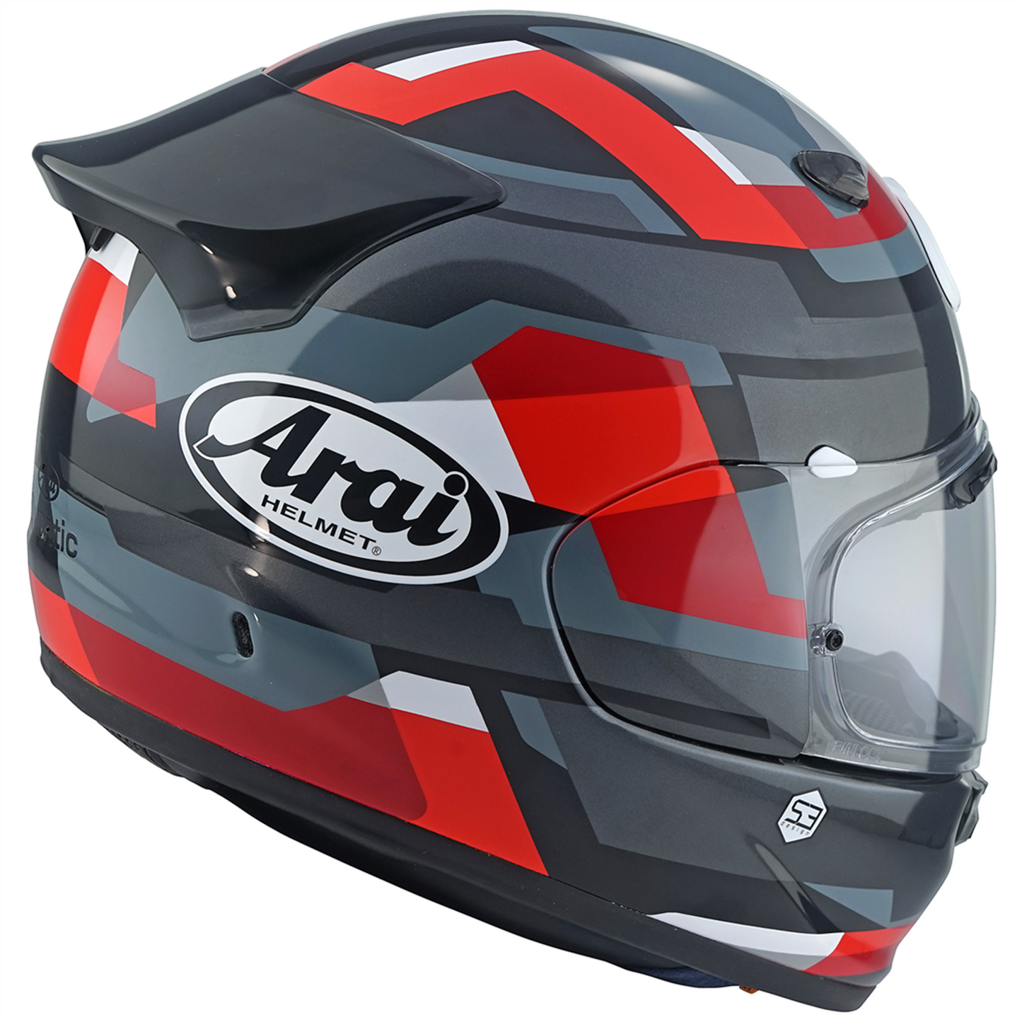 Arai Quantic - Abstract Red with FREE Clear Pinlock