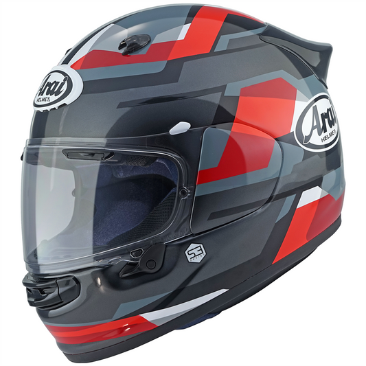 Arai Quantic - Abstract Red with FREE Clear Pinlock