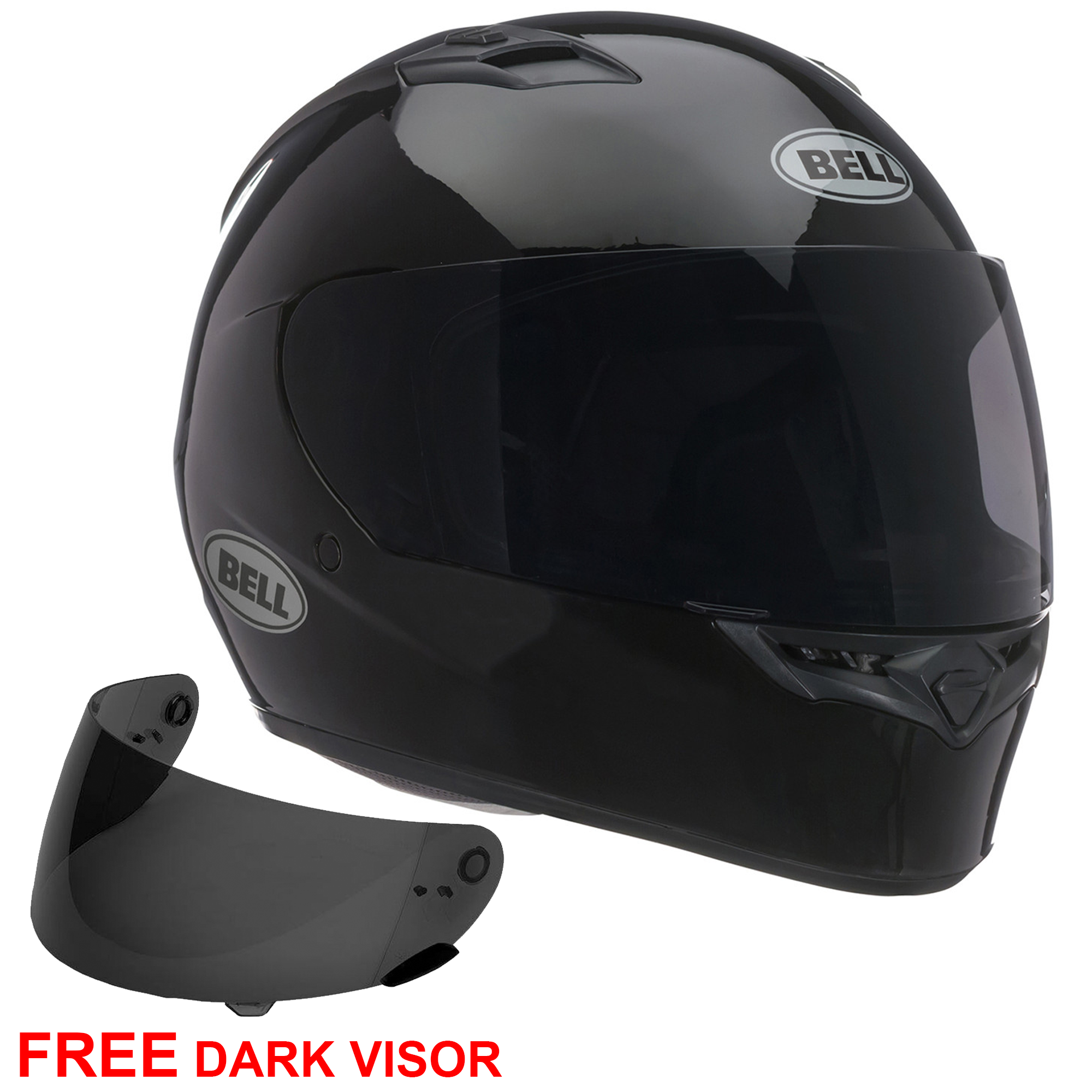 Bell Qualifier Solid Black Free Dark Visor Gear Change Online