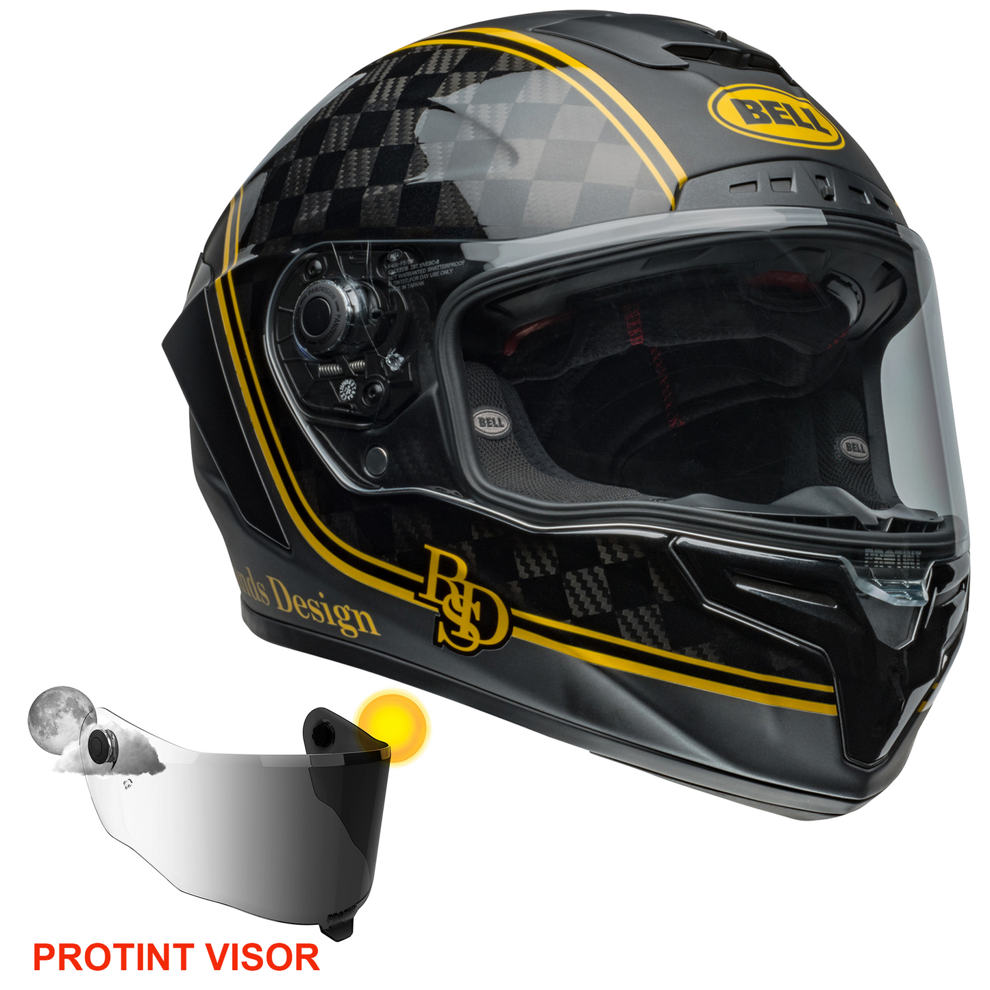 Bell Race Star Flex DLX - RSD Player Matt Gloss Black/Gold - Protint Visor