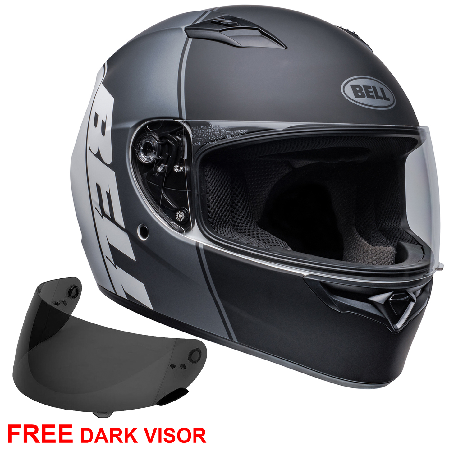 Bell Qualifier - Ascent Black/Grey - Free Dark Visor