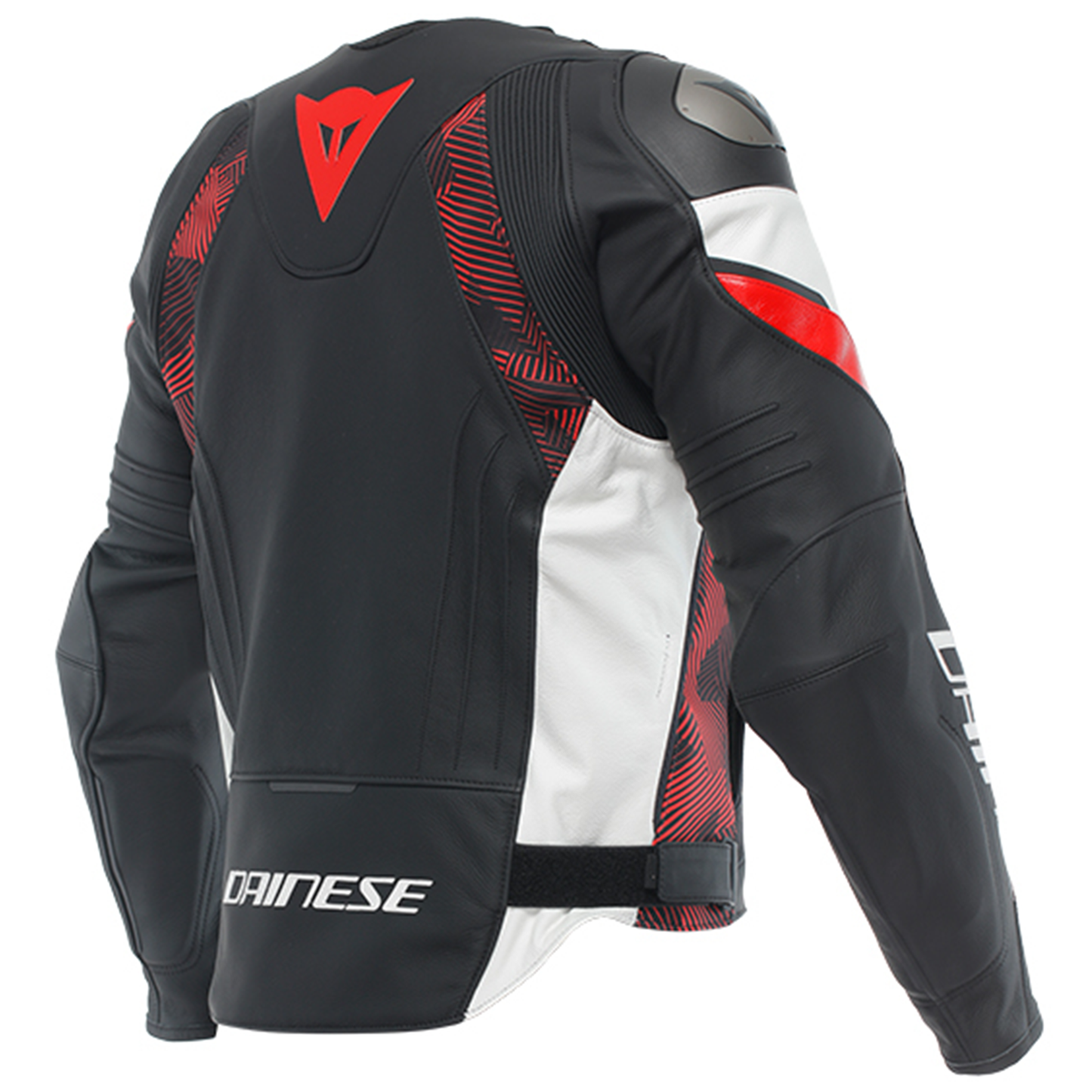 Dainese Avro 5 Leather Jacket - Black/Lava Red/White