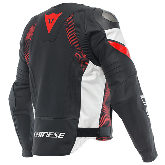 Dainese Avro 5 Leather Jacket - Black/Lava Red/White