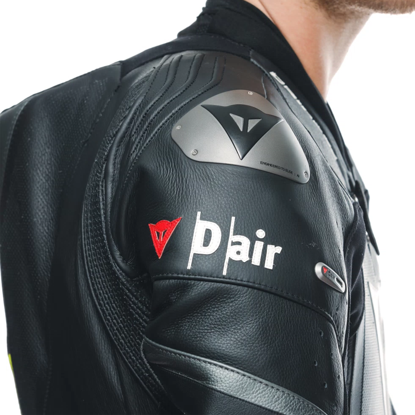 Dainese Misano 3 Perforated D-Air 1 Piece Leather Suit - Black/Flo Yellow (P18)