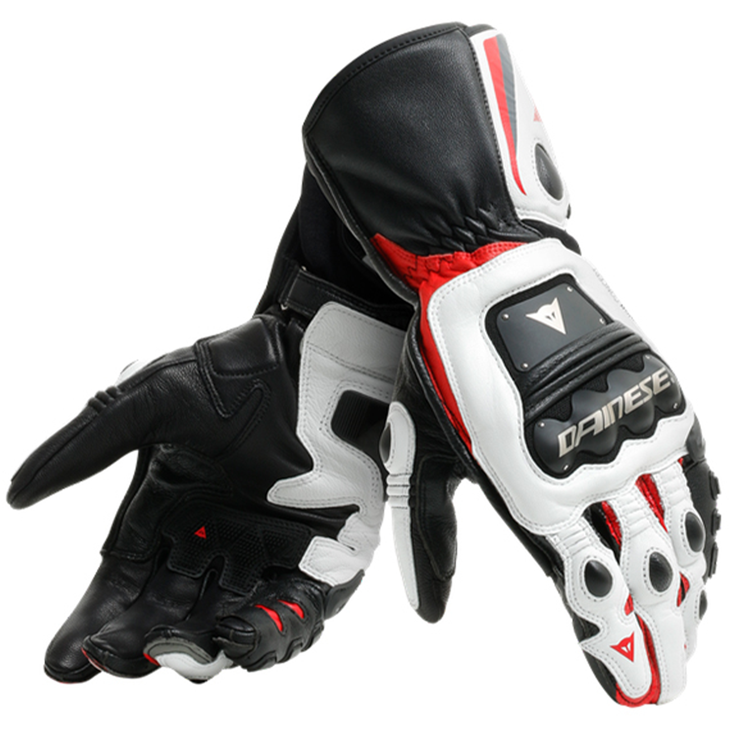 Dainese Dainese Steel Pro Gloves - Black/White/Red 858 - Front View