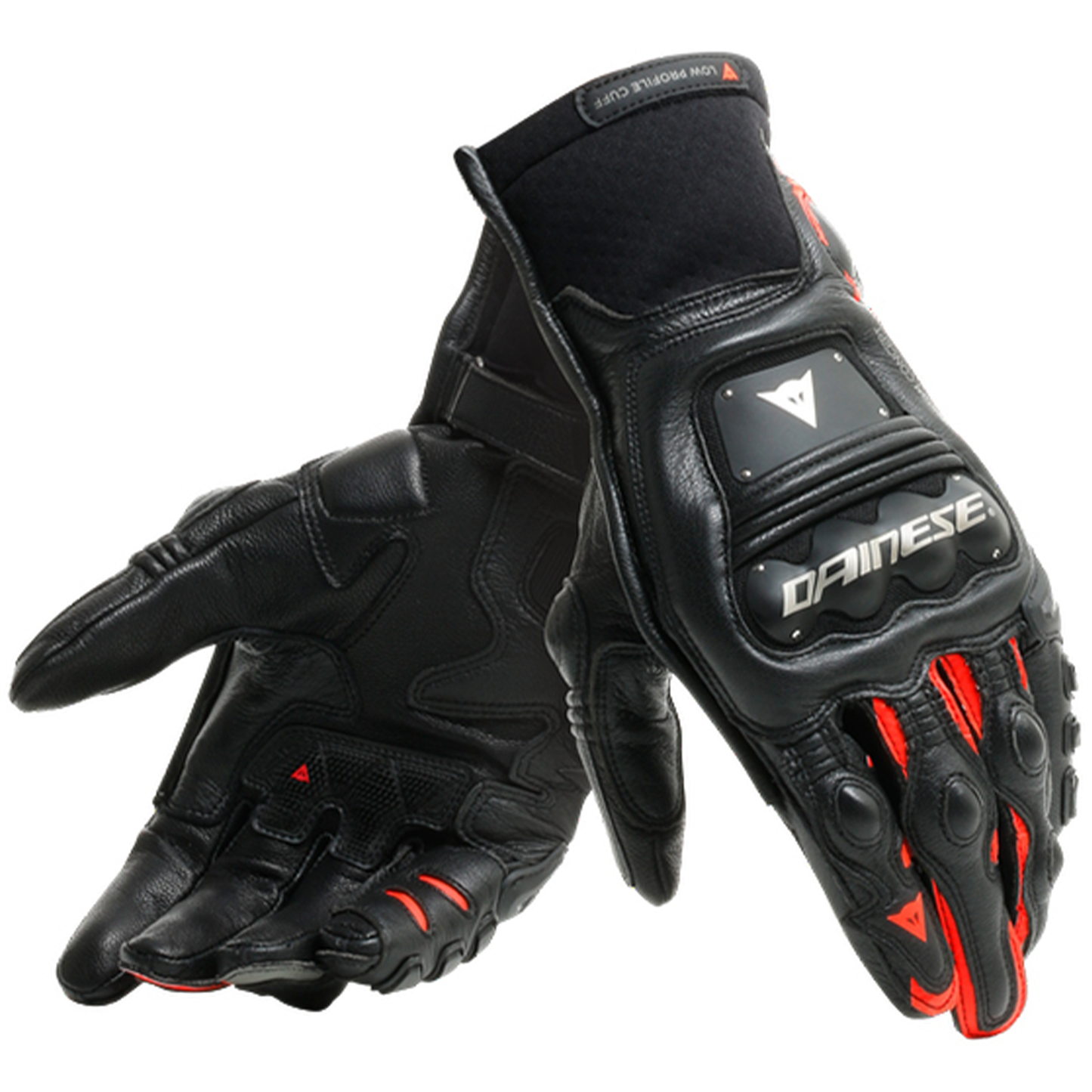 Dainese Dainese Steel Pro IN Gloves - Black/Fluo Red 628 - Front View