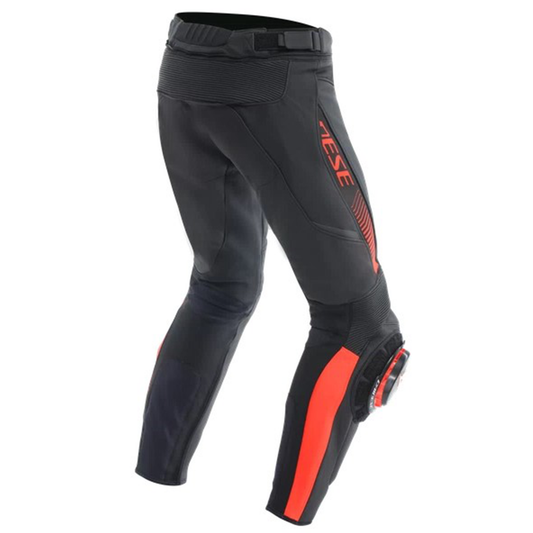 Dainese Super Speed Leather Regular Pants - Black/Flo Red (628)