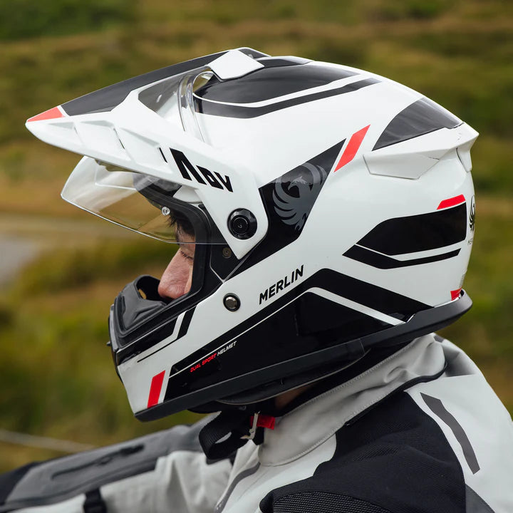 Merlin Torres Block White Red Adventure Helmet