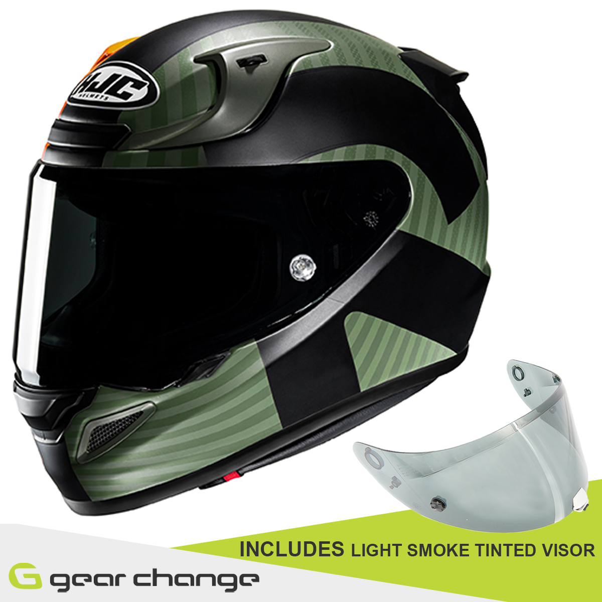 HJC RPHA 12 - Ottin Orange/Green/Black - Includes Free Light Smoke Visor