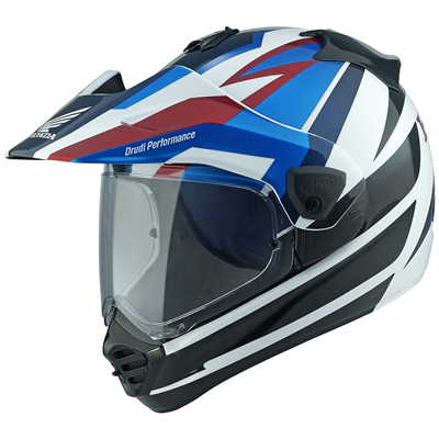 Arai Tour-X5 Honda Africa Twin White / Blue - Free Dark Visor & Intercom